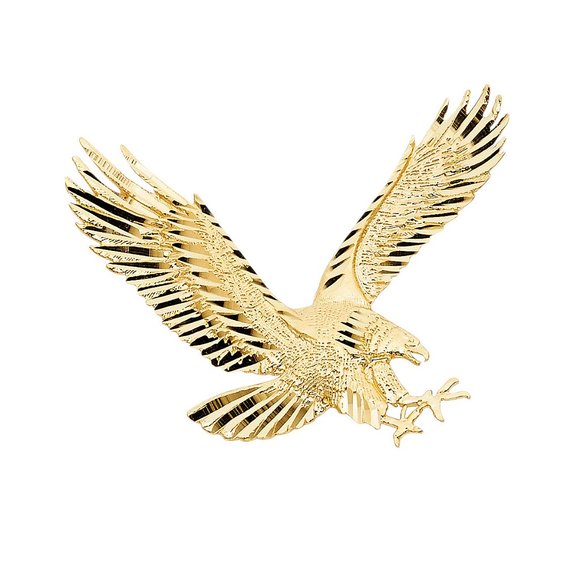 14K Yellow Gold Eagle Pendant for Chain